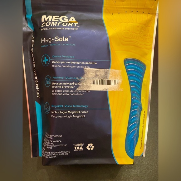 NEW MegaComfort Mega Sole Anti Fatigue Insoles Women’s Shoes Size 5-7 - Picture 5 of 9
